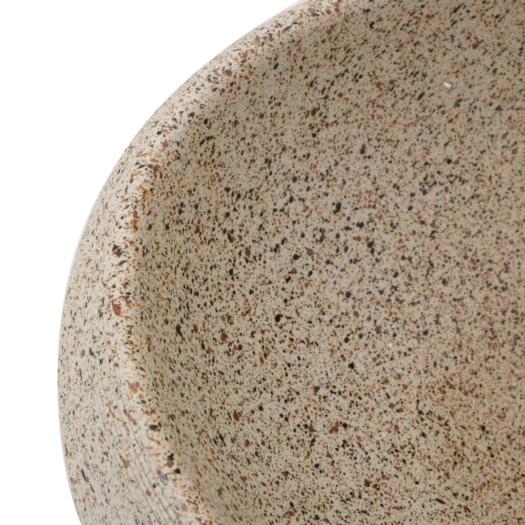 Lavatório de bancada oval 59x40x15 cm cerâmica cor de areia