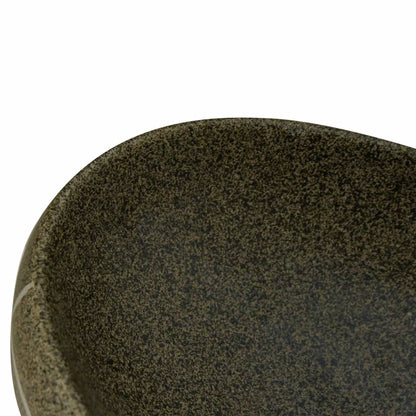 Lavatório de bancada oval 59x40x15 cm cerâmica multicor