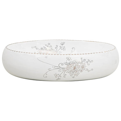 Lavatório de bancada oval 59x40x15 cm cerâmica branco