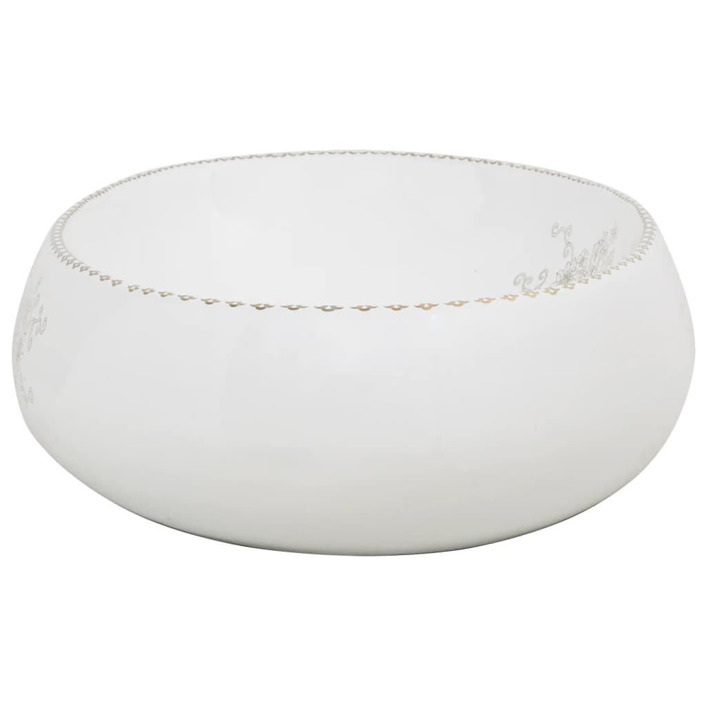 Lavatório de bancada oval 59x40x15 cm cerâmica branco