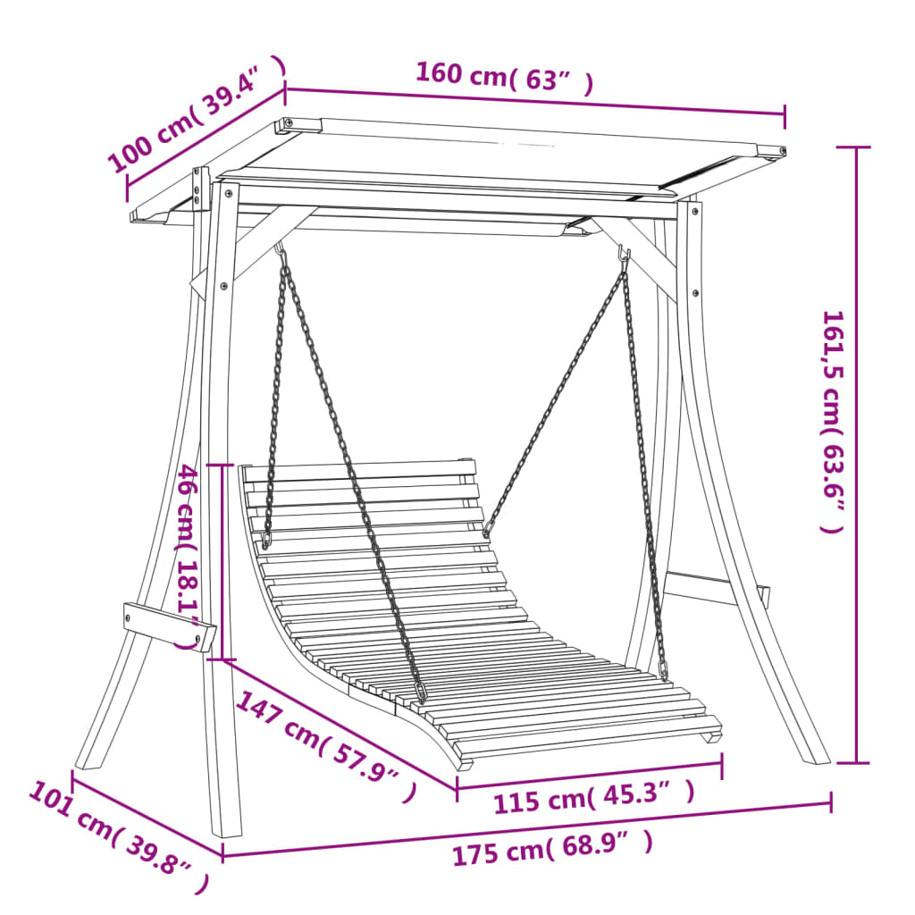 Cama baloiço c/ toldo abeto maciço c/ acabamento em teca