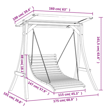 Cama baloiço c/ toldo abeto maciço c/ acabamento em teca