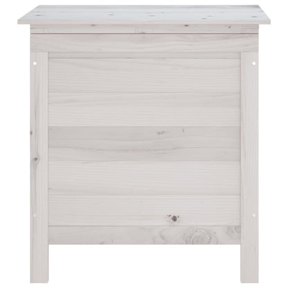 Caixa de arrumação p/ jardim 50x49x56,5 cm abeto maciço branco