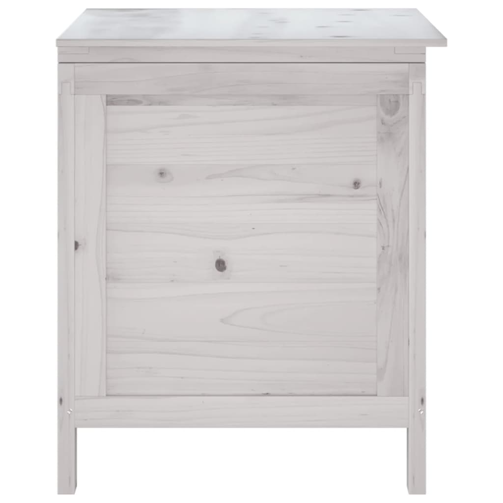 Caixa de arrumação p/ jardim 50x49x56,5 cm abeto maciço branco