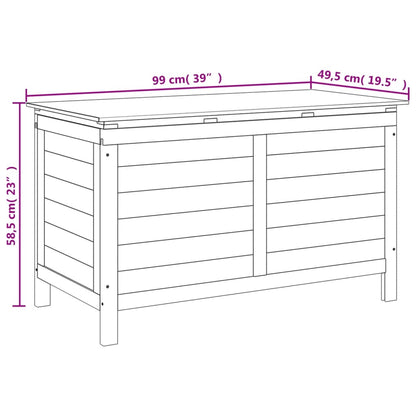 Caixa arrumação p/ jardim 99x49,5x58,5cm abeto maciço antracite