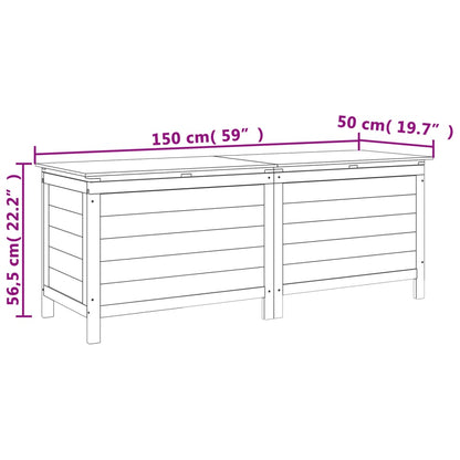 Caixa de arrumação para jardim 150x50x56,5 cm abeto maciço