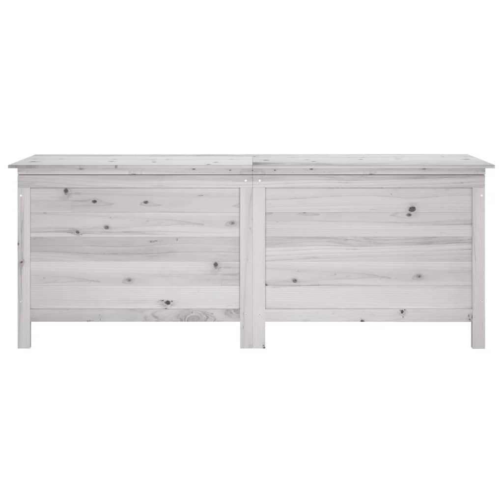 Caixa arrumação para jardim 150x50x56,5 cm abeto maciço branco