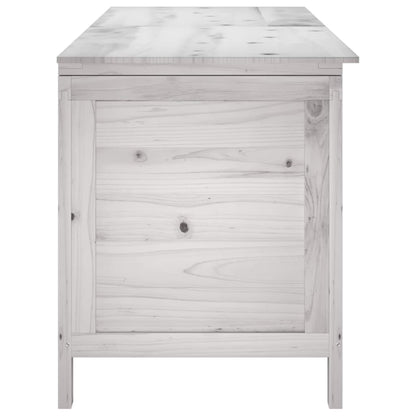 Caixa arrumação para jardim 150x50x56,5 cm abeto maciço branco