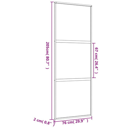 Porta deslizante 76x205 cm vidro ESG fosco/alumínio dourado