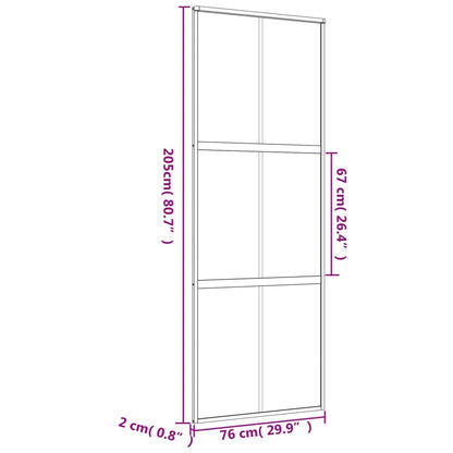 Porta deslizante 76x205 cm vidro ESG/alumínio dourado