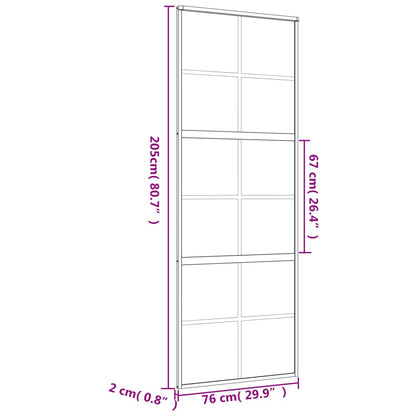 Porta deslizante 76x205 cm vidro ESG/alumínio dourado