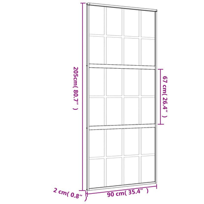 Porta deslizante 90x205 cm vidro ESG/alumínio dourado