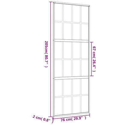 Porta deslizante 76x205 cm vidro ESG fosco/alumínio dourado