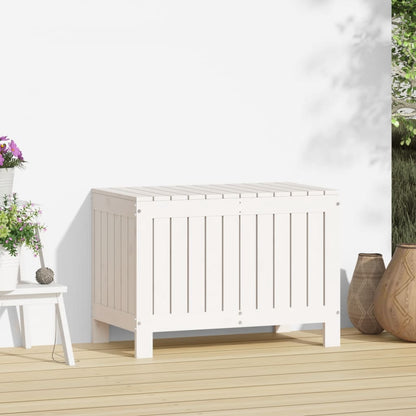 Caixa de arrumação jardim 76x42,5x54 cm pinho maciço branco