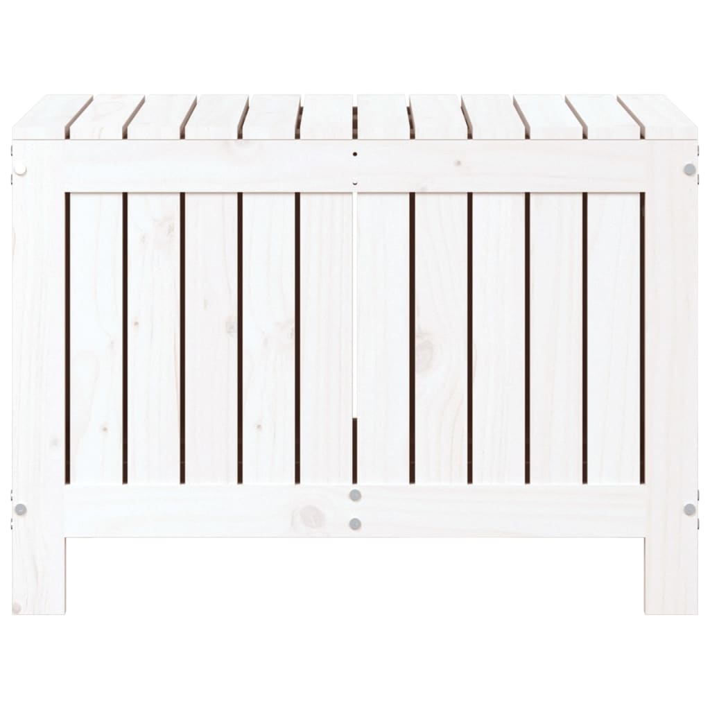 Caixa de arrumação jardim 76x42,5x54 cm pinho maciço branco