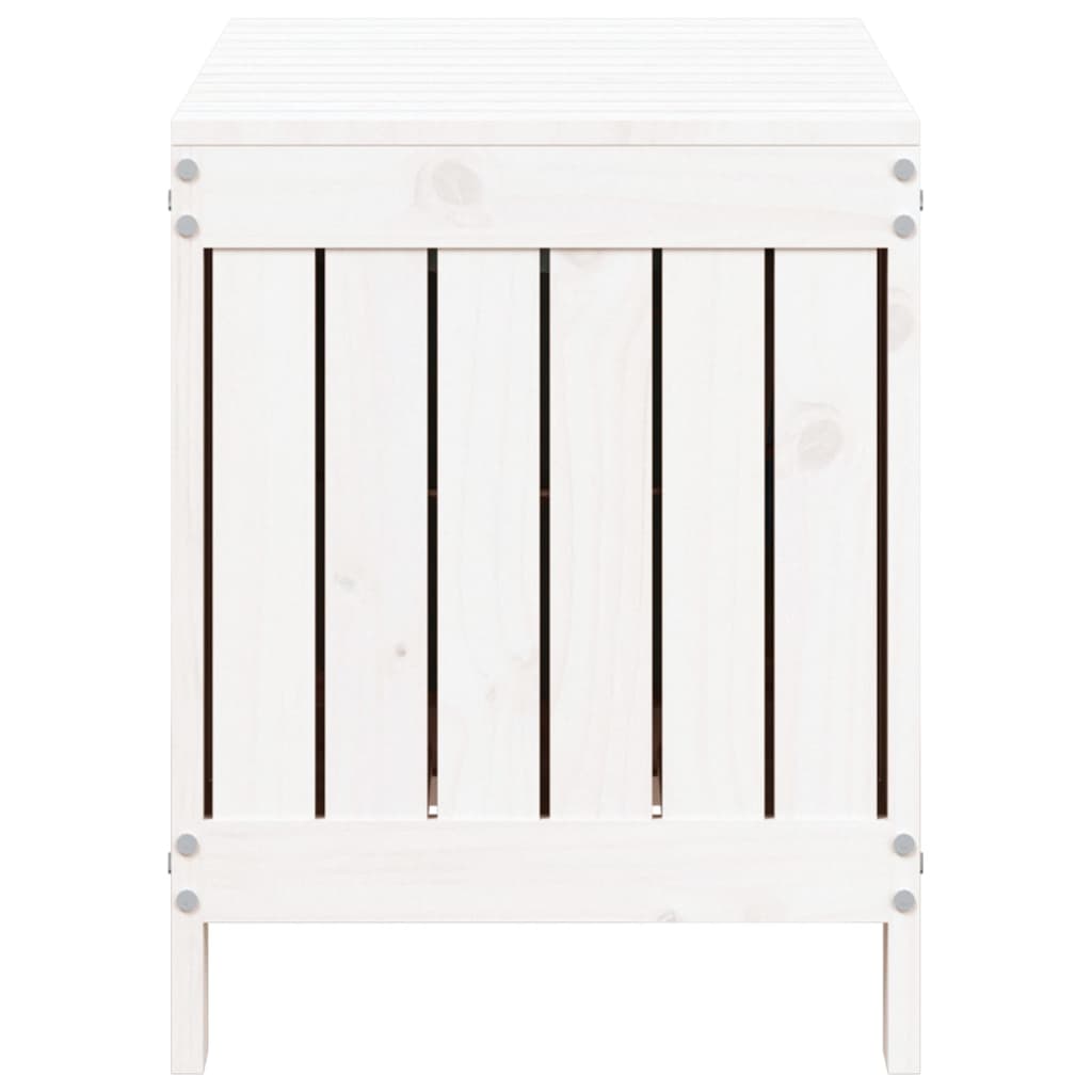 Caixa de arrumação jardim 76x42,5x54 cm pinho maciço branco