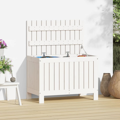 Caixa de arrumação jardim 76x42,5x54 cm pinho maciço branco