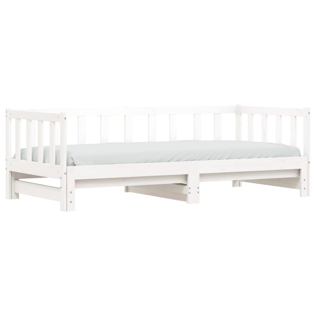 Sofá-cama com gavetão 80x200 cm madeira de pinho maciça branco