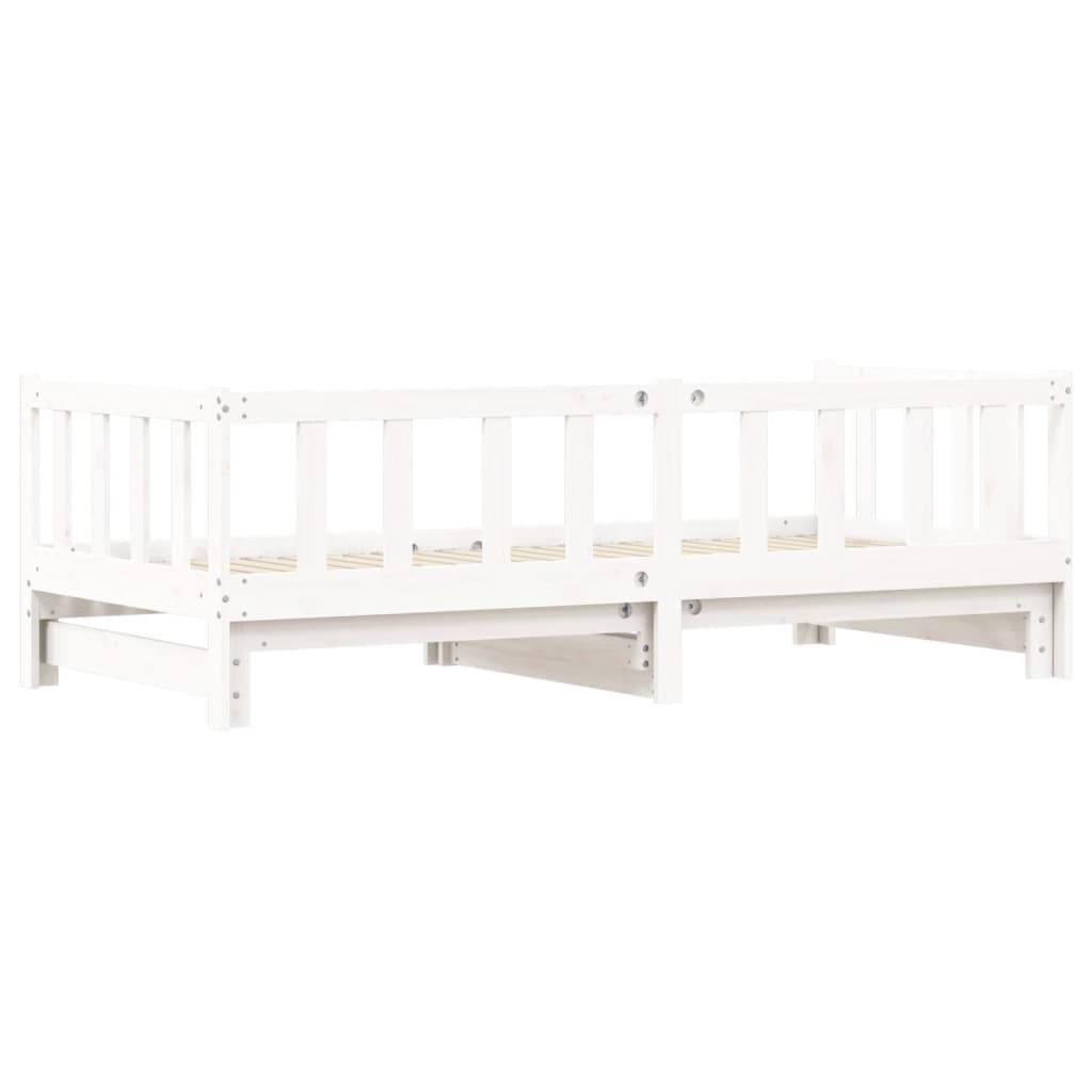 Sofá-cama com gavetão 80x200 cm madeira de pinho maciça branco