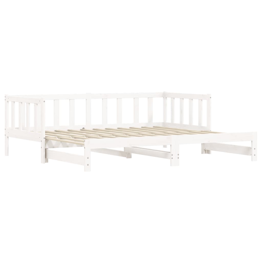 Sofá-cama com gavetão 90x190 cm madeira de pinho maciça branco