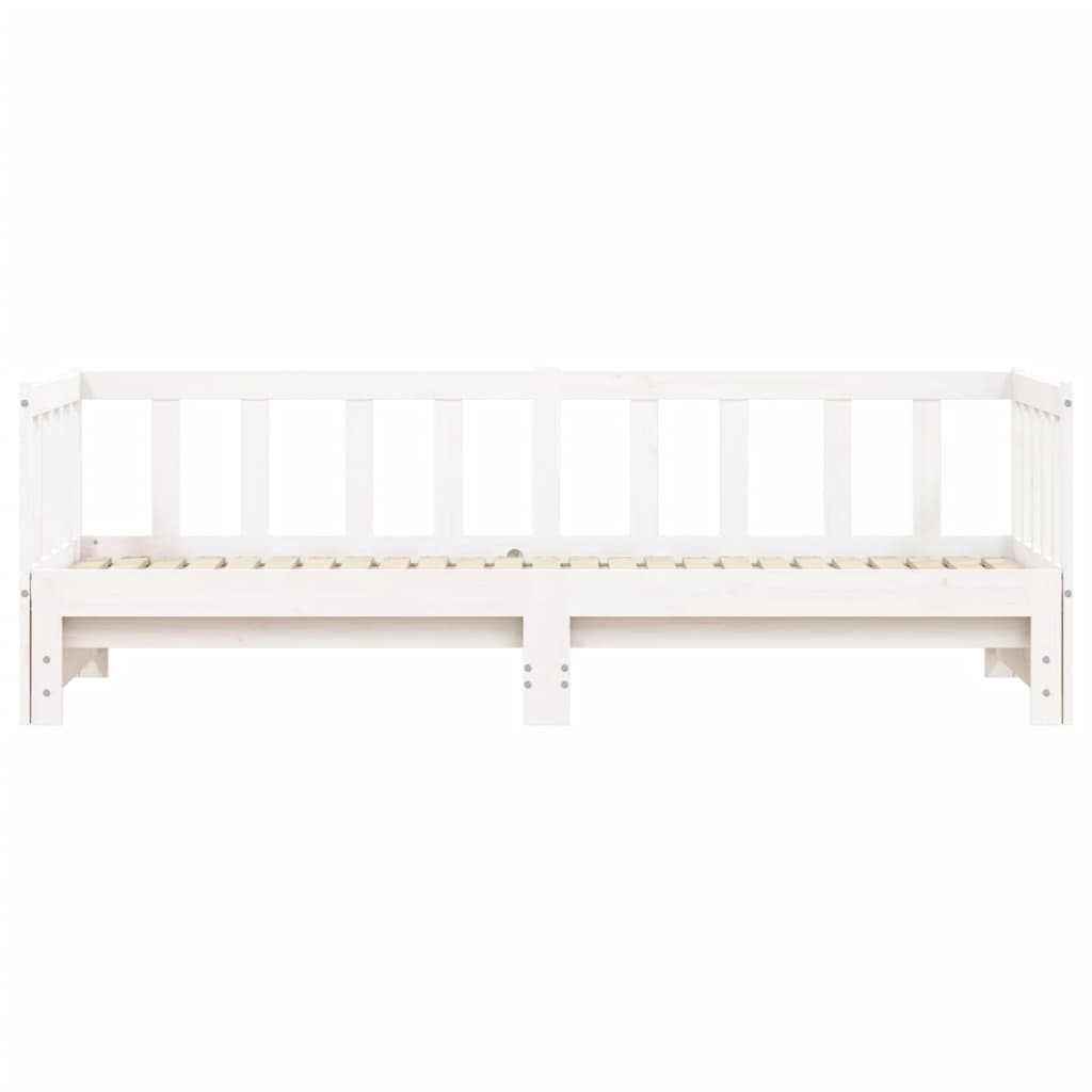 Sofá-cama com gavetão 90x190 cm madeira de pinho maciça branco