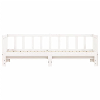 Sofá-cama com gavetão 90x190 cm madeira de pinho maciça branco