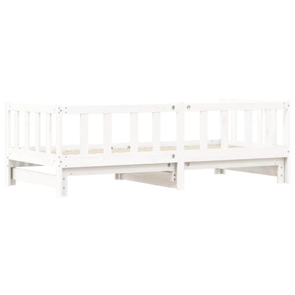 Sofá-cama com gavetão 90x190 cm madeira de pinho maciça branco