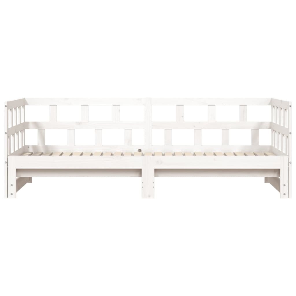 Sofá-cama com gavetão 90x190 cm madeira de pinho maciça branco