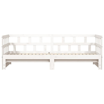 Sofá-cama com gavetão 90x190 cm madeira de pinho maciça branco