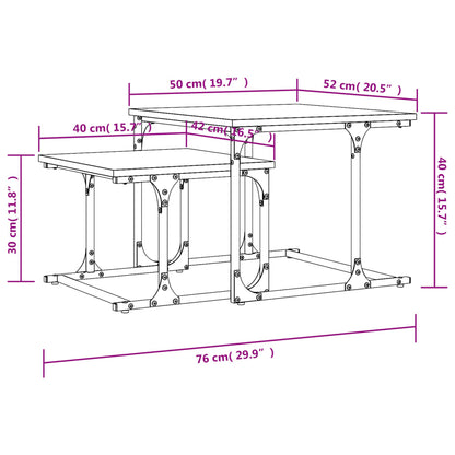 Mesa de centro de encastrar 2 pcs derivados de madeira preto