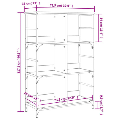 Estante 78,5x33x117,5 cm derivados de madeira cinzento sonoma