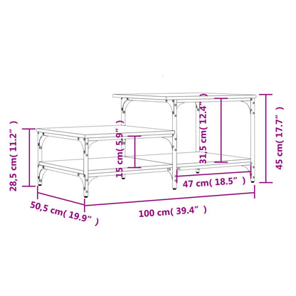 Mesa de centro 100x50,5x45 cm derivados de madeira preto