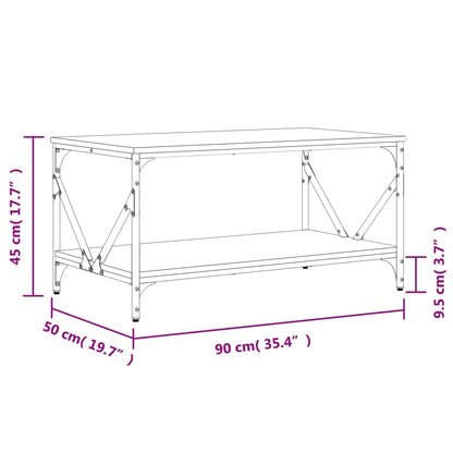 Mesa de centro 90x50x45 cm derivados madeira carvalho castanho