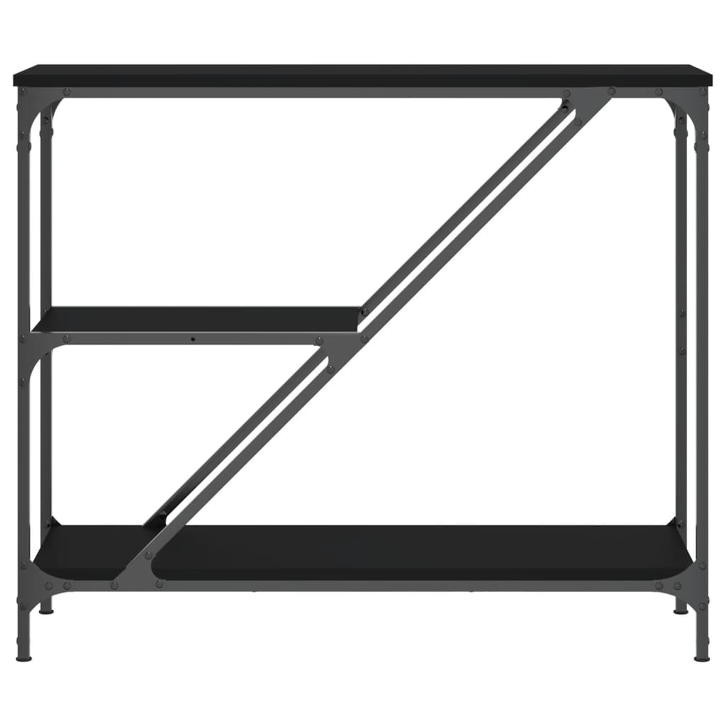 Consola de Entrada Mór - 88,5x30x75 cm - Cor Preto - Derivados de Madeira com Estrutura de Metal - Design Industrial