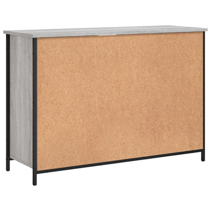 Aparador Tulle - Cor Cinzento Sonoma - Com 2 Portas e 3 Prateleiras - 100x35x70 cm - Derivados de Madeira e Pés Ajustáveis em Aço - Design Nórdico