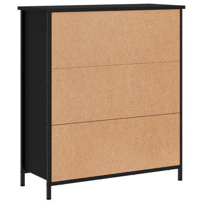 Aparador Tulle - Cor Preto - Com 2 Portas e 4 Prateleiras Interiores - 70x30x80 cm - Derivados de Madeira e Pés Ajustáveis em Aço - Design Nórdico