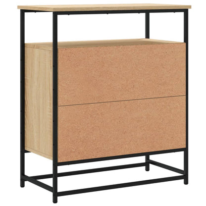 Aparador Tulle - Cor Carvalho Sonoma - Com 1 Portas, 4 Prateleiras Externas e 2 Prateleiras Interiores - 69x35x80 cm - Derivados de Madeira, Estrutura e  Pés Ajustáveis em Aço - Design Nórdico