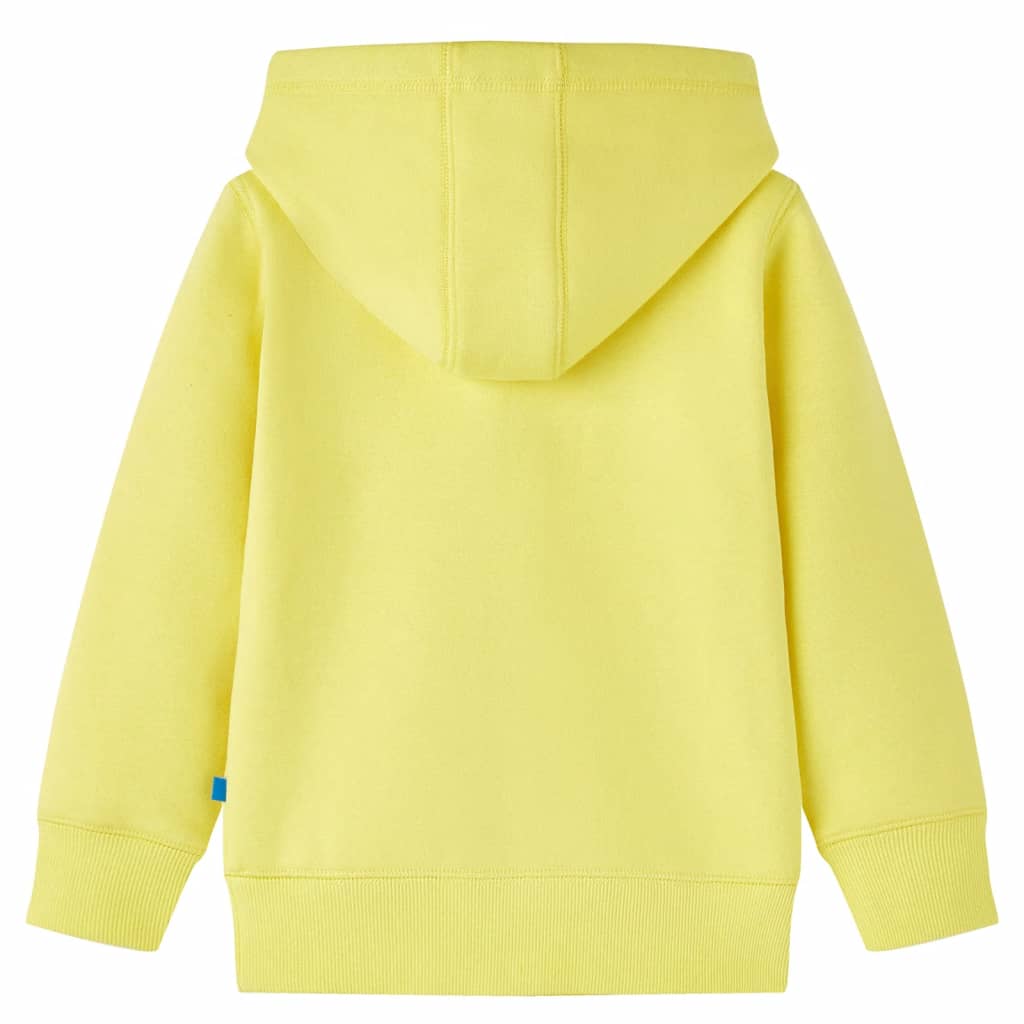 Sweatshirt para criança com capuz e fecho amarelo-claro 92