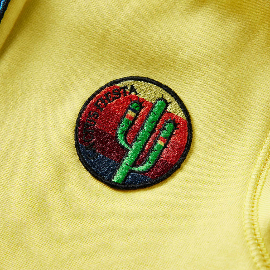 Sweatshirt para criança com capuz e fecho amarelo-claro 92