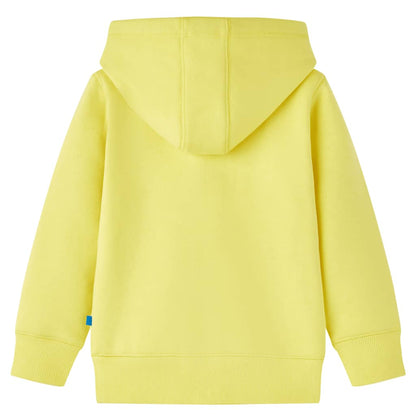 Sweatshirt para criança com capuz e fecho amarelo-claro 104