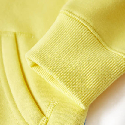 Sweatshirt para criança com capuz e fecho amarelo-claro 104