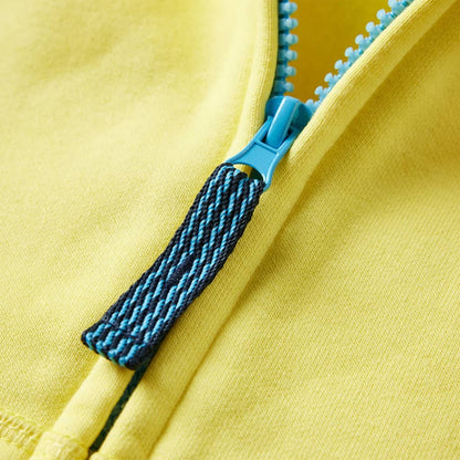 Sweatshirt para criança com capuz e fecho amarelo-claro 128