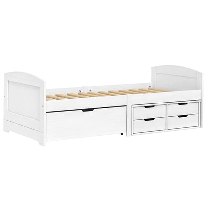 Estrutura de Cama Agata com 5 Gavetas - 90x200cm - Branco - Design Natura