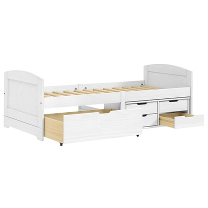 Estrutura de Cama Agata com 5 Gavetas - 90x200cm - Branco - Design Natura