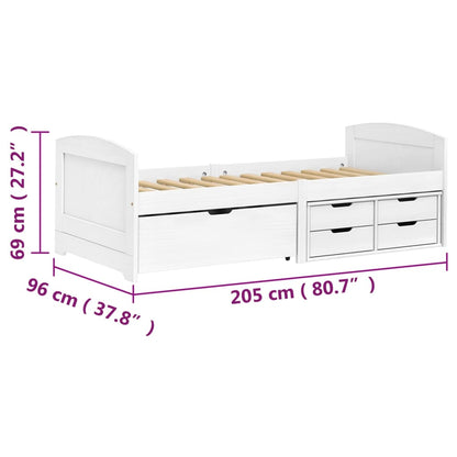 Estrutura de Cama Agata com 5 Gavetas - 90x200cm - Branco - Design Natura