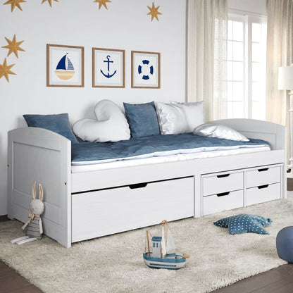 Estrutura de Cama Agata com 5 Gavetas - 90x200cm - Branco - Design Natura