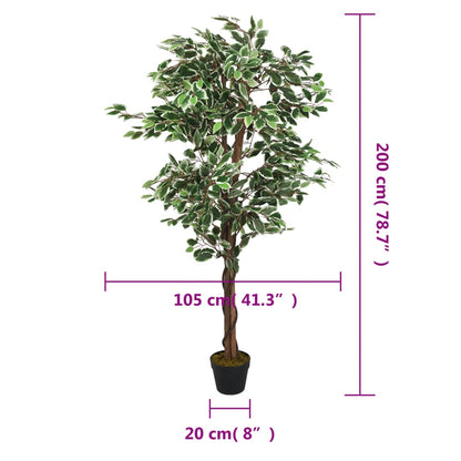 Figueira artificial 1260 folhas 200 cm verde