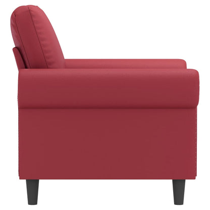 Poltrona 60 cm couro artificial vermelho tinto