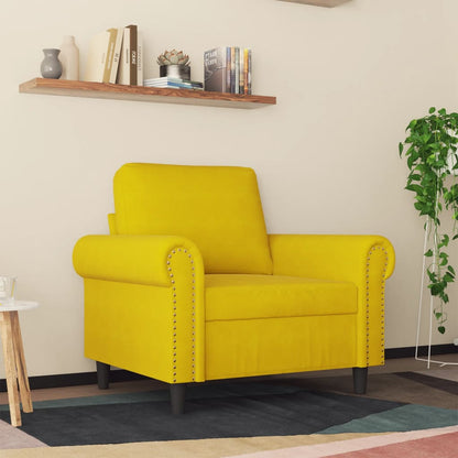 Poltrona 60 cm veludo amarelo