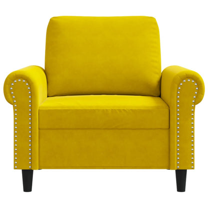 Poltrona 60 cm veludo amarelo